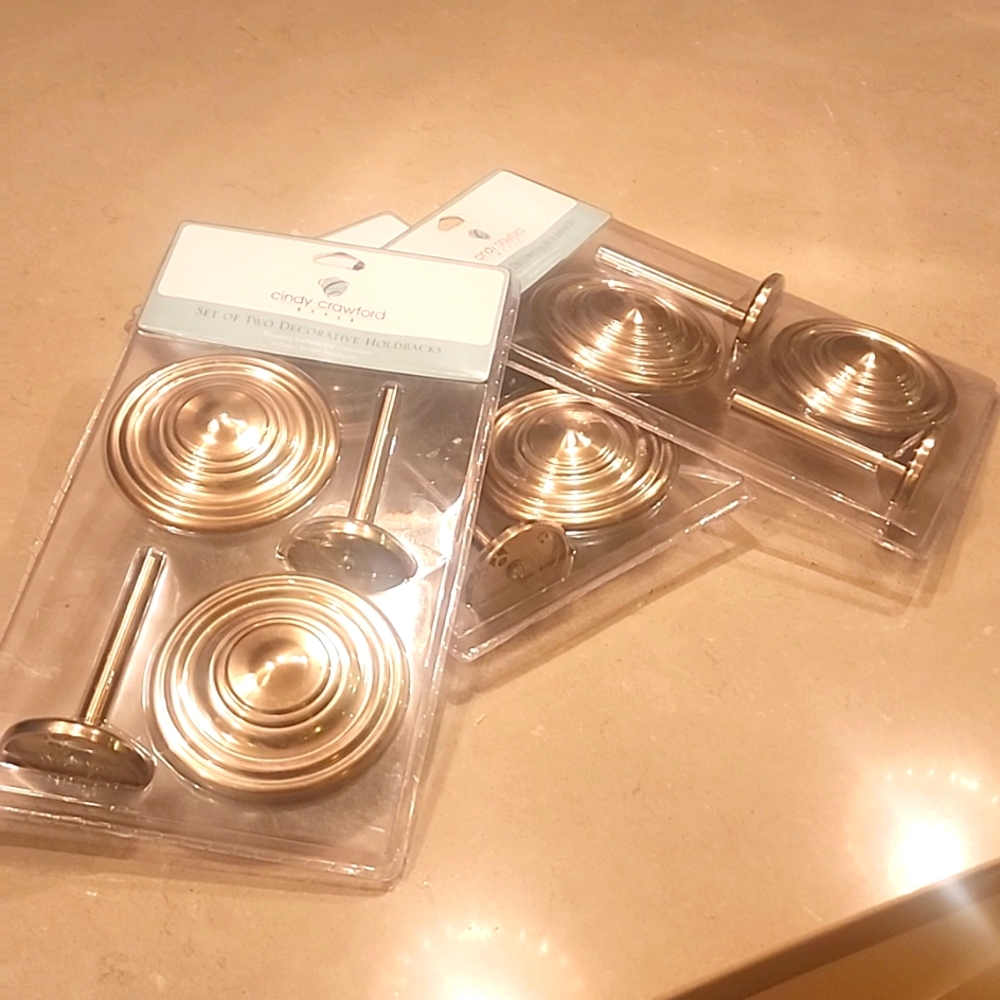 Set of 3(X2per)Cindy Crawford Decorative Drape Holdbacks